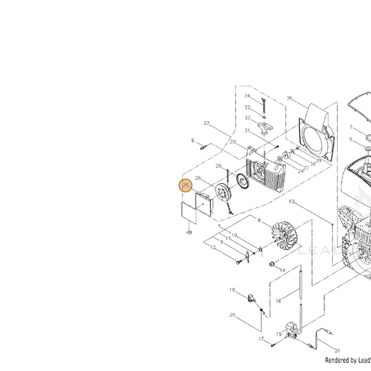 Echo part A519000050 — IPL diagram snippet (6x zoom, amber highlight)