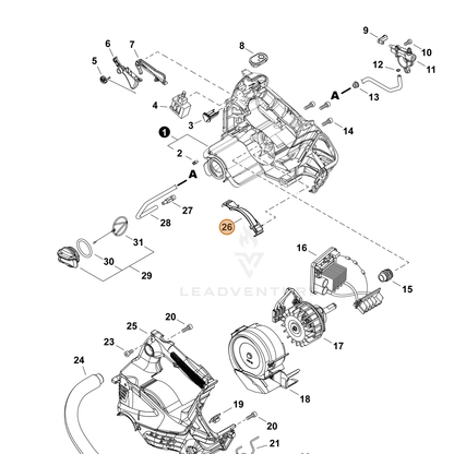 ECHO part A539000460 — IPL diagram snippet (6x zoom, amber highlight)