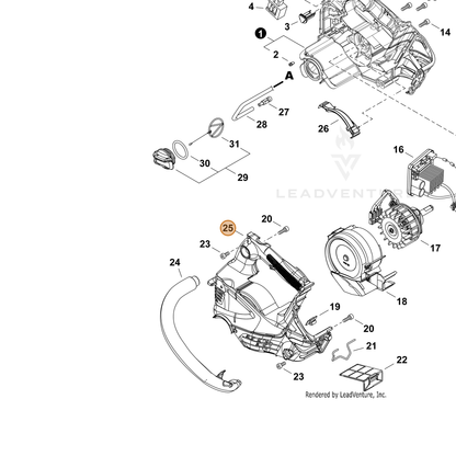 ECHO part A539000482 — IPL diagram snippet (6x zoom, amber highlight)