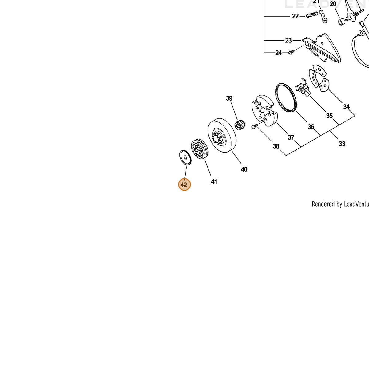 ECHO part A551000000 — IPL diagram snippet (6x zoom, amber highlight)
