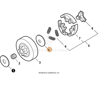 ECHO part A551000010 — IPL diagram snippet (6x zoom, amber highlight)