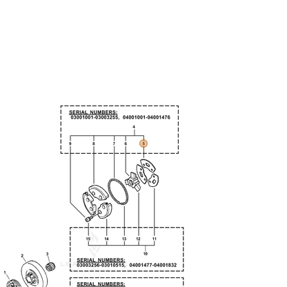 ECHO part A551000030 — IPL diagram snippet (6x zoom, amber highlight)