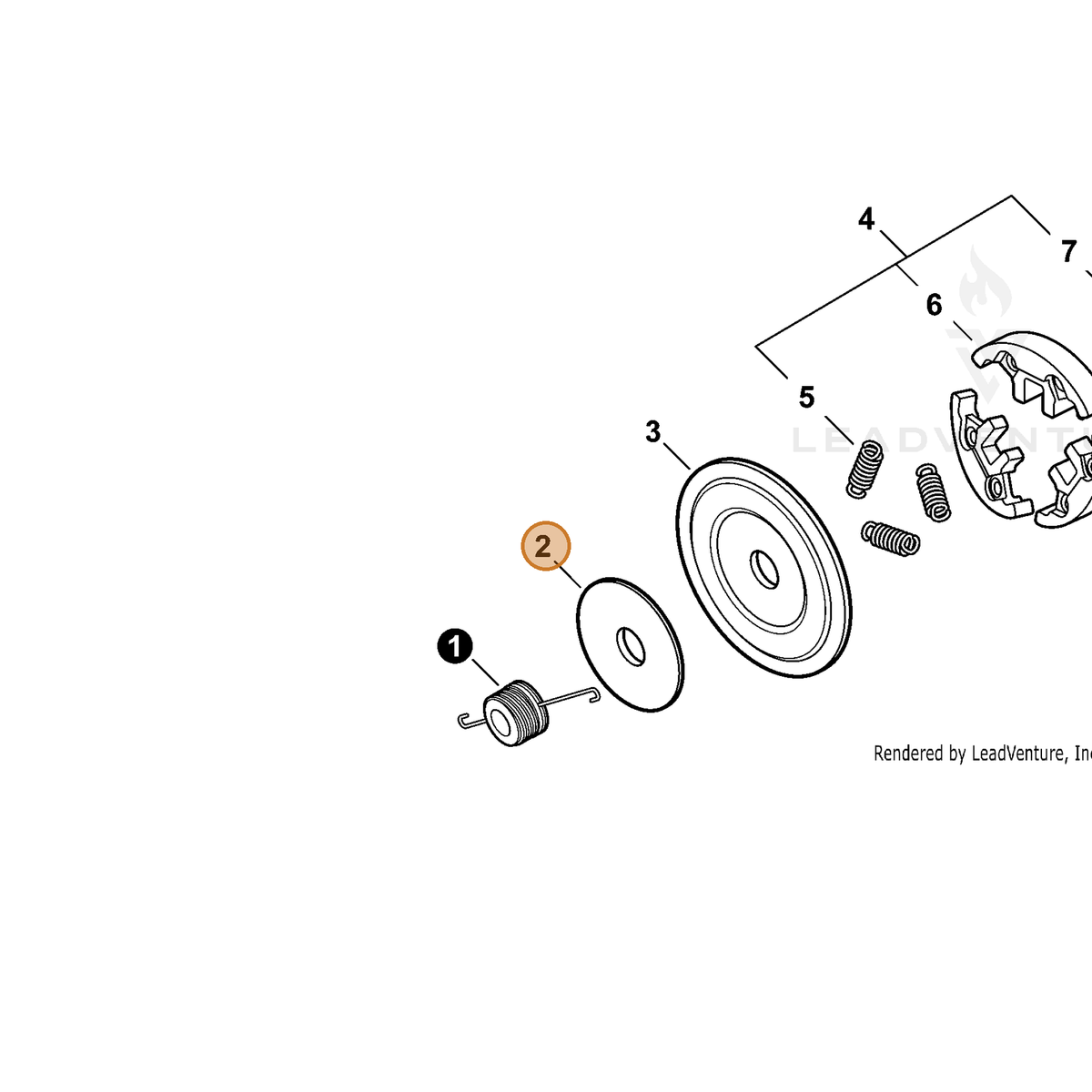 ECHO part A551000080 — IPL diagram snippet (6x zoom, amber highlight)