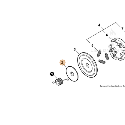 ECHO part A551000080 — IPL diagram snippet (6x zoom, amber highlight)