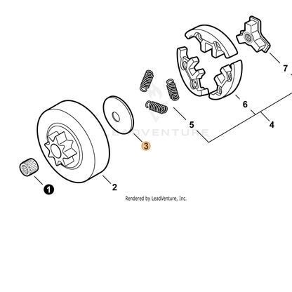 ECHO part A551000170 — IPL diagram snippet (6x zoom, amber highlight)