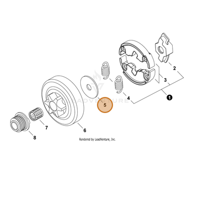ECHO part A551000210 — IPL diagram snippet (6x zoom, amber highlight)