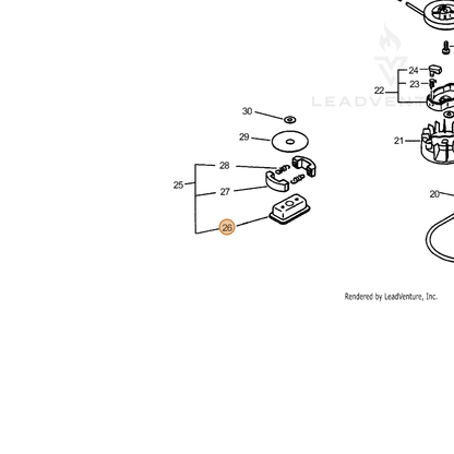 ECHO part A552000010 — IPL diagram snippet (6x zoom, amber highlight)