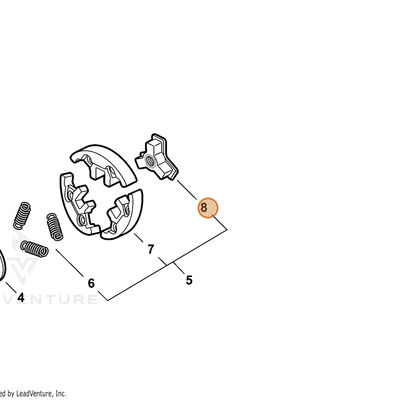 ECHO part A552000020 — IPL diagram snippet (6x zoom, amber highlight)