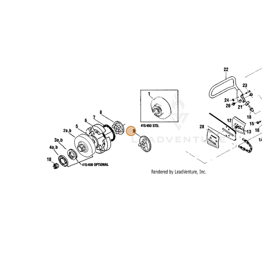 Echo part A552000180 — IPL diagram snippet (6x zoom, amber highlight)