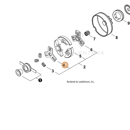 ECHO part A552000231 — IPL diagram snippet (6x zoom, amber highlight)