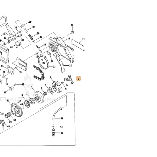 Echo part A552000280 — IPL diagram snippet (6x zoom, amber highlight)