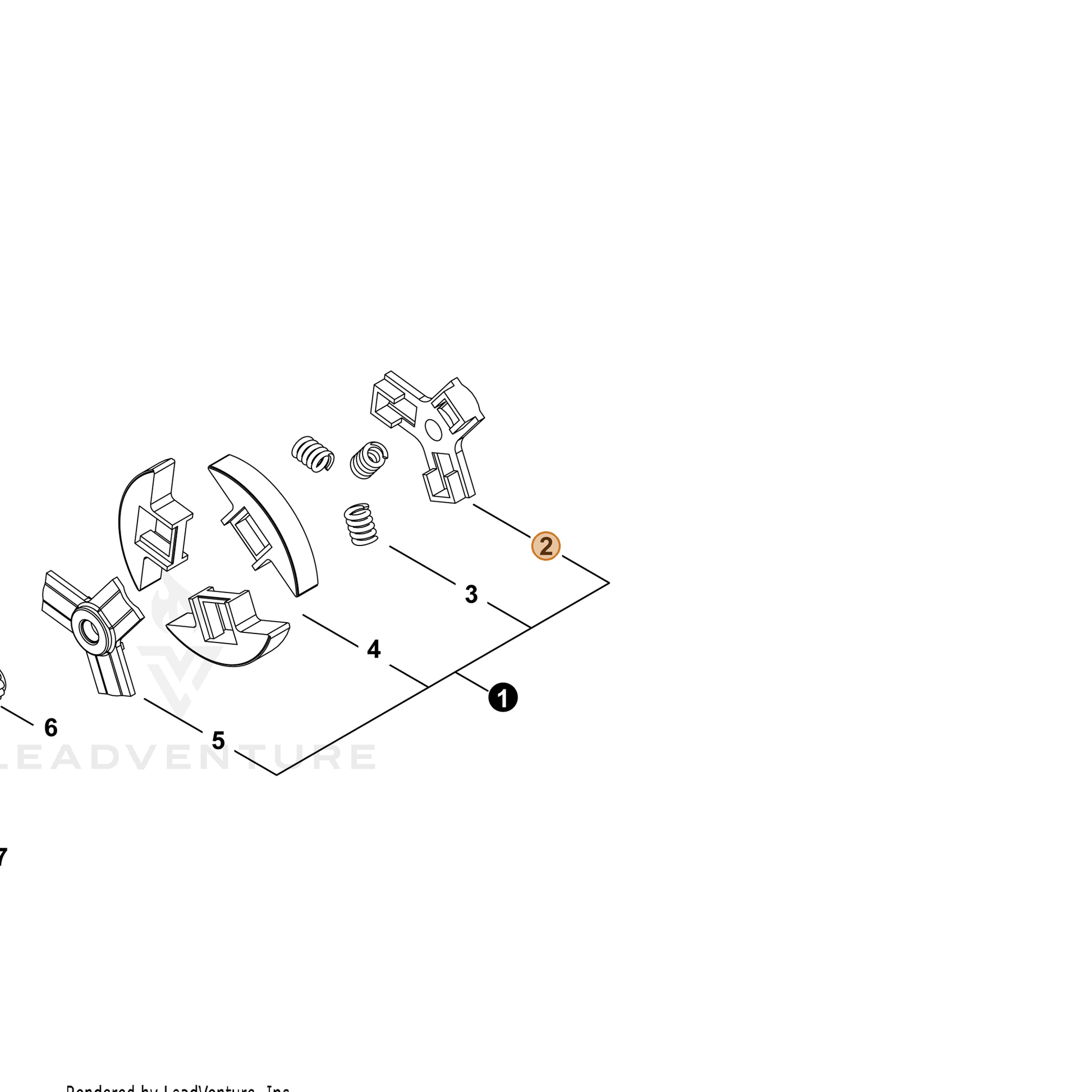 ECHO part A552000360 — IPL diagram snippet (6x zoom, amber highlight)
