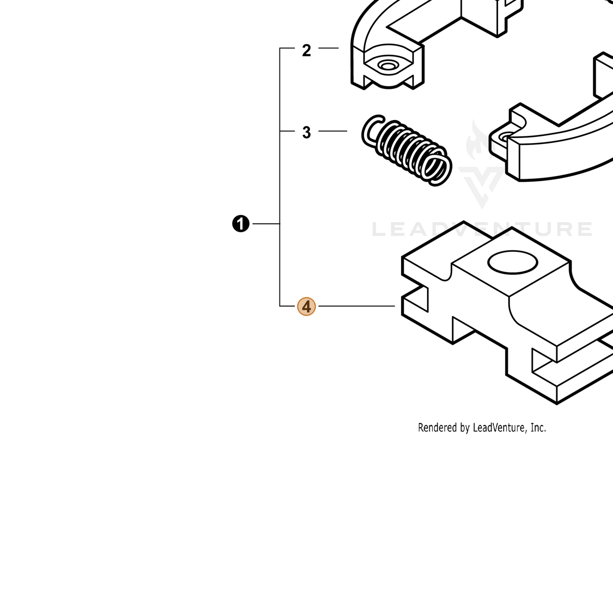 ECHO part A552000380 — IPL diagram snippet (6x zoom, amber highlight)