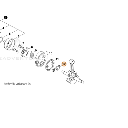 ECHO part A552000390 — IPL diagram snippet (6x zoom, amber highlight)