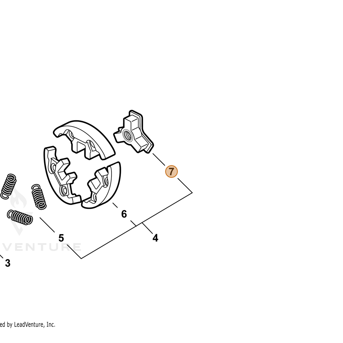 ECHO part A552000430 — IPL diagram snippet (6x zoom, amber highlight)