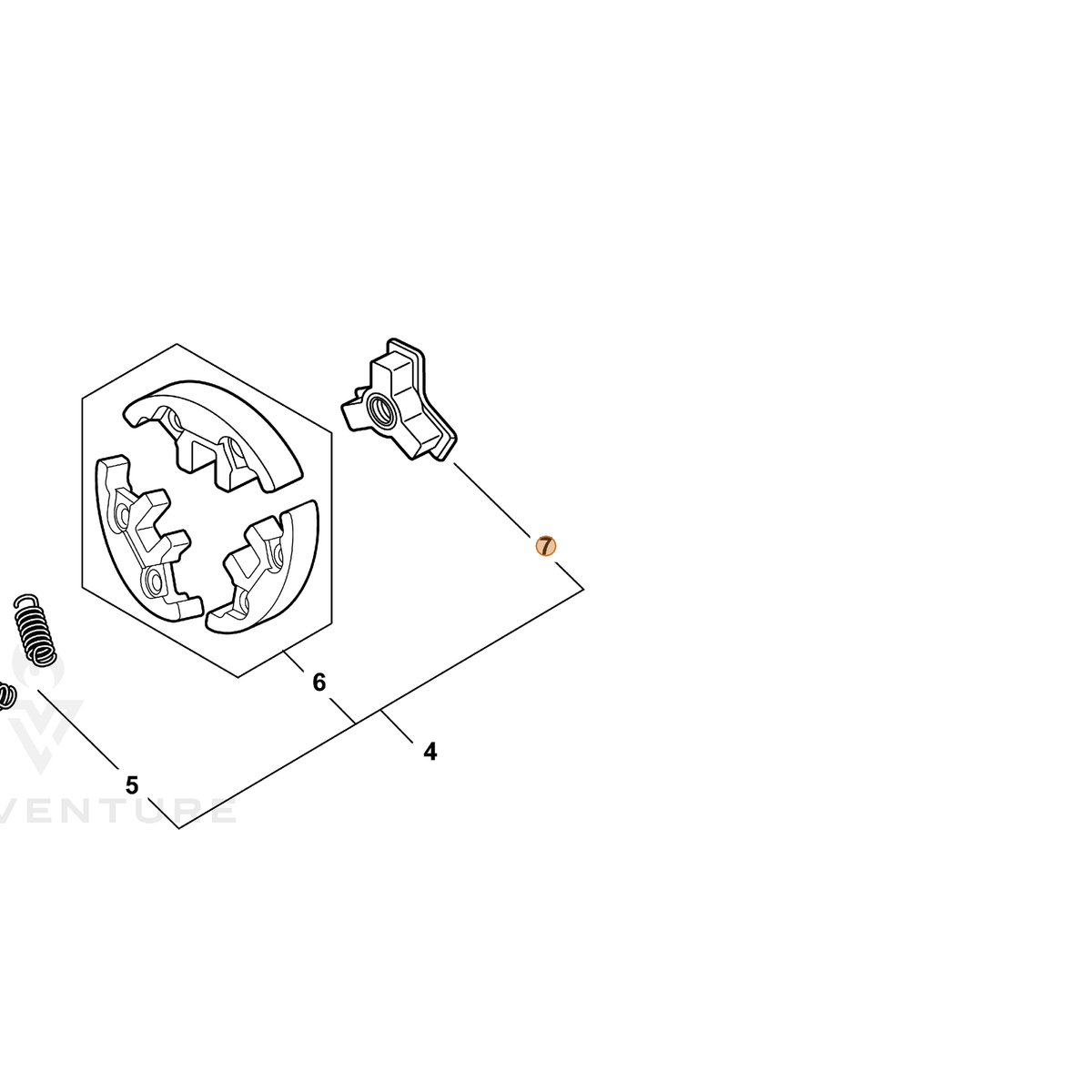 ECHO part A552000470 — IPL diagram snippet (6x zoom, amber highlight)