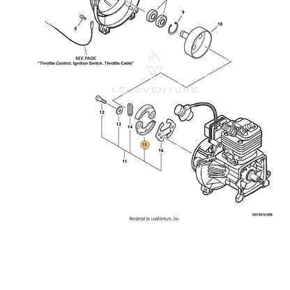 ECHO part A553000040 — IPL diagram snippet (6x zoom, amber highlight)