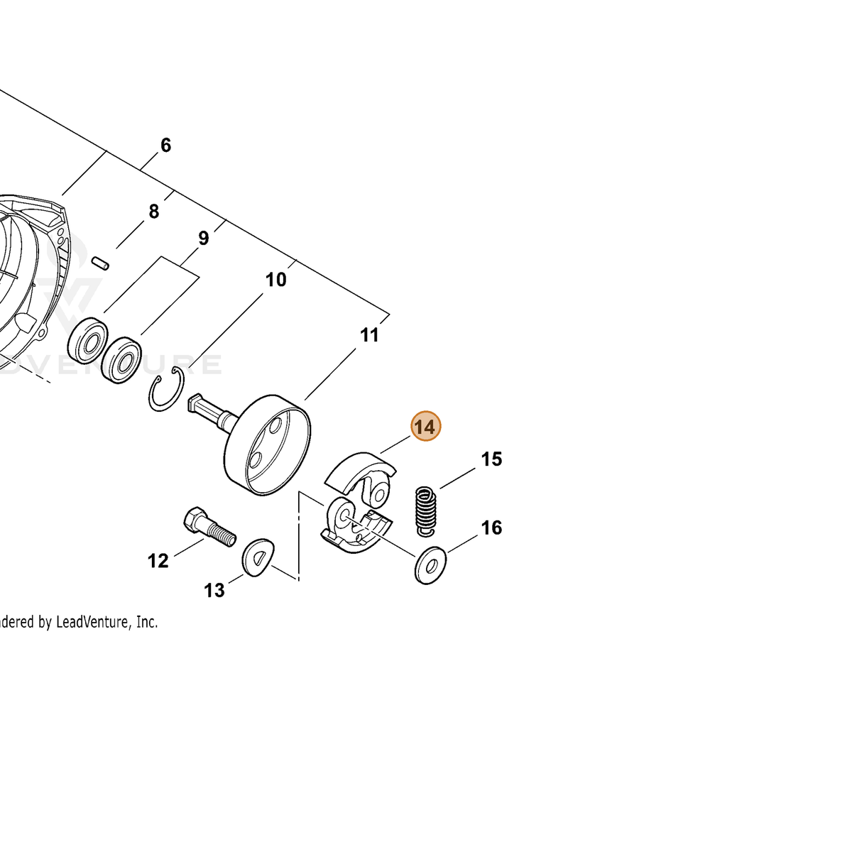 ECHO part A553000050 — IPL diagram snippet (6x zoom, amber highlight)