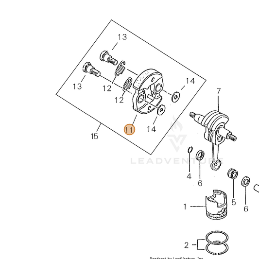 Echo part A553000150 — IPL diagram snippet (6x zoom, amber highlight)