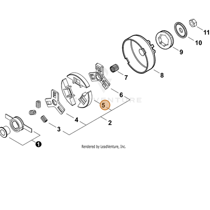 ECHO part A555000210 — IPL diagram snippet (6x zoom, amber highlight)