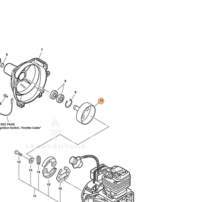 ECHO part A556000181 — IPL diagram snippet (6x zoom, amber highlight)