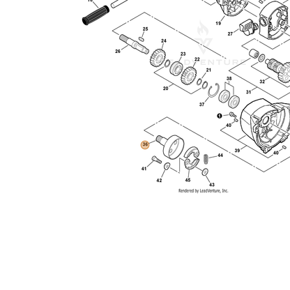 ECHO part A556000250 — IPL diagram snippet (6x zoom, amber highlight)