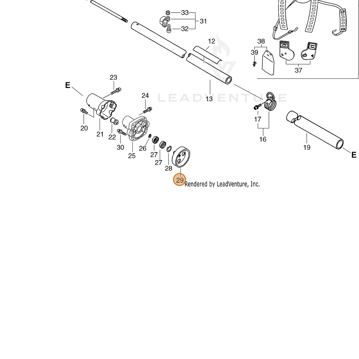 ECHO part A556000290 — IPL diagram snippet (6x zoom, amber highlight)