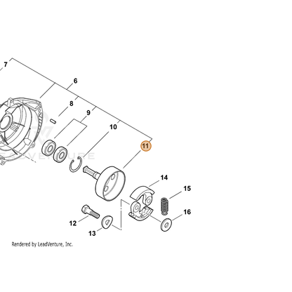 ECHO part A556000420 — IPL diagram snippet (6x zoom, amber highlight)