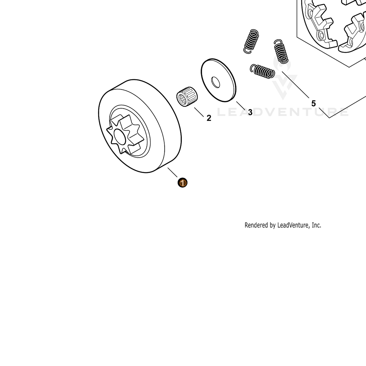 ECHO part A556000481 — IPL diagram snippet (6x zoom, amber highlight)