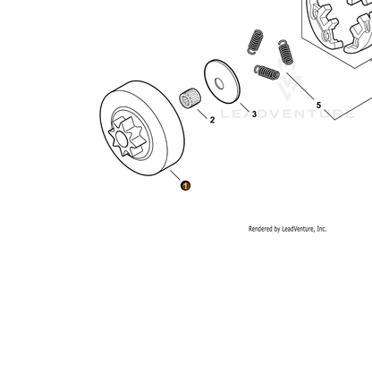 ECHO part A556000481 — IPL diagram snippet (6x zoom, amber highlight)
