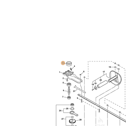 ECHO part A556000500 — IPL diagram snippet (6x zoom, amber highlight)