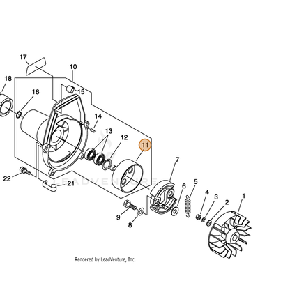ECHO part A556000560 — IPL diagram snippet (6x zoom, amber highlight)