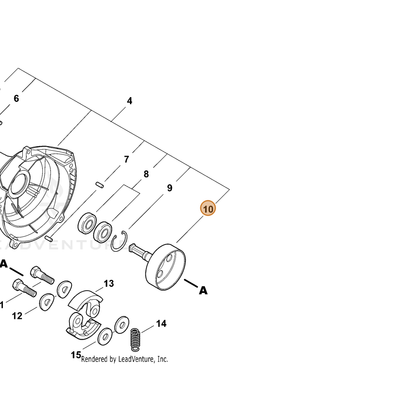 ECHO part A556000600 — IPL diagram snippet (6x zoom, amber highlight)