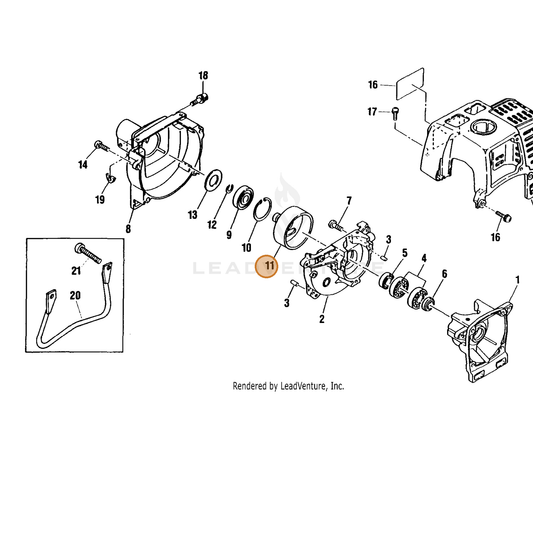 Echo part A556000660 — IPL diagram snippet (6x zoom, amber highlight)