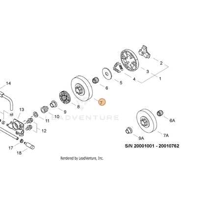ECHO part A556001270 — IPL diagram snippet (6x zoom, amber highlight)