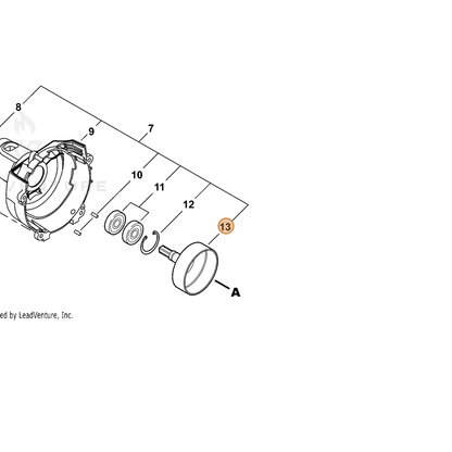 ECHO part A556001320 — IPL diagram snippet (6x zoom, amber highlight)