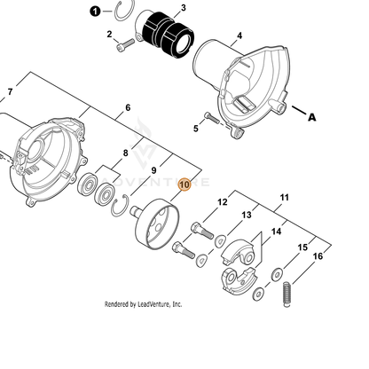 ECHO part A556001750 — IPL diagram snippet (6x zoom, amber highlight)