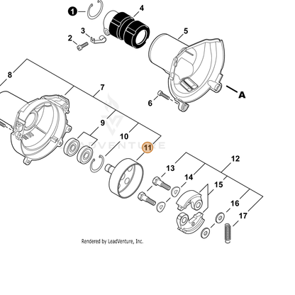 ECHO part A556001760 — IPL diagram snippet (6x zoom, amber highlight)