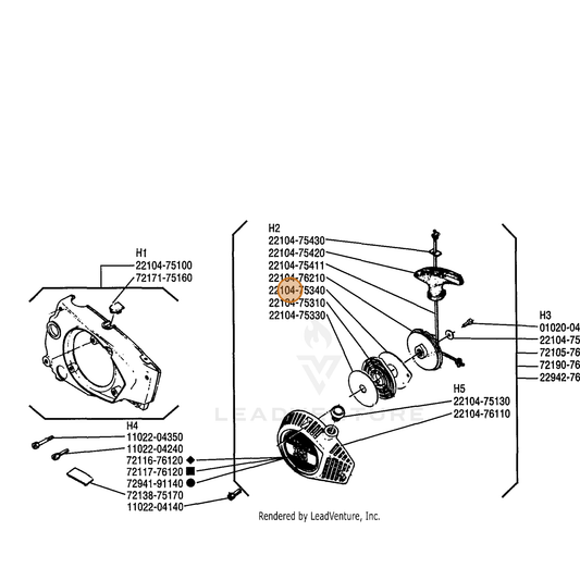 Echo part A565000050 — IPL diagram snippet (6x zoom, amber highlight)