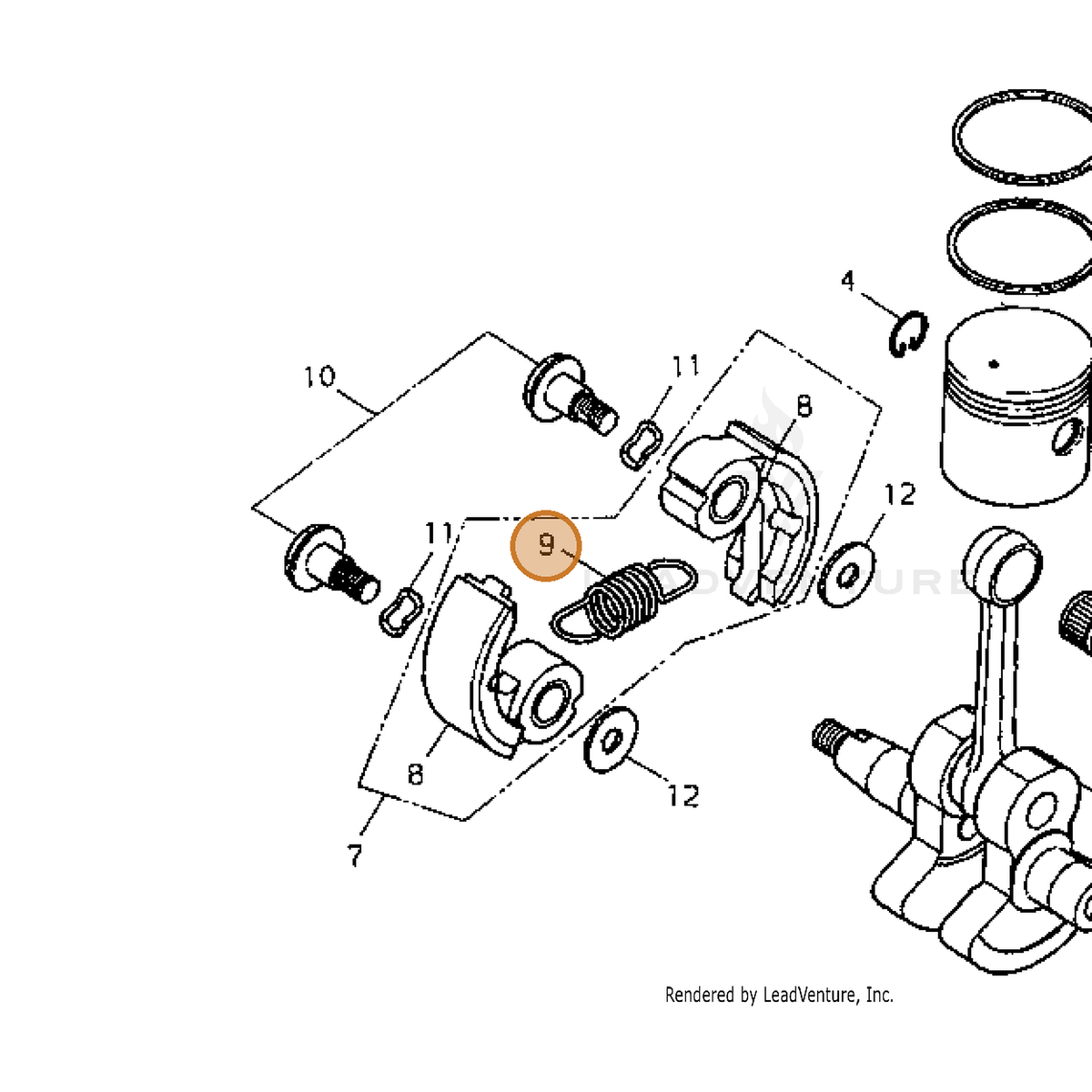 Echo part A566000080 — IPL diagram snippet (6x zoom, amber highlight)