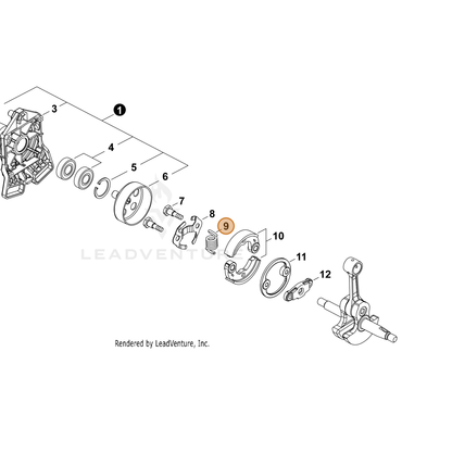 ECHO part A566000230 — IPL diagram snippet (6x zoom, amber highlight)