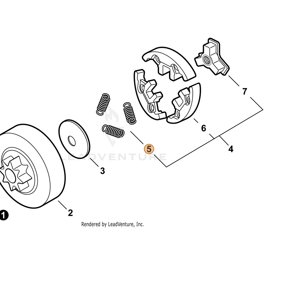 ECHO part A566000290 — IPL diagram snippet (6x zoom, amber highlight)
