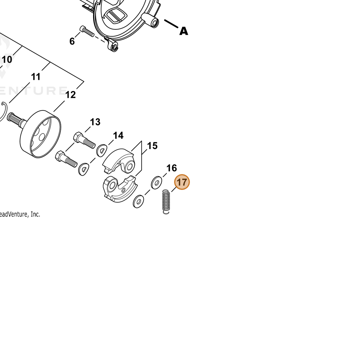 ECHO part A566000330 — IPL diagram snippet (6x zoom, amber highlight)