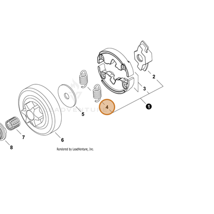 ECHO part A566000350 — IPL diagram snippet (6x zoom, amber highlight)