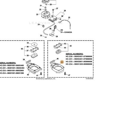 ECHO part A570000100 — IPL diagram snippet (6x zoom, amber highlight)