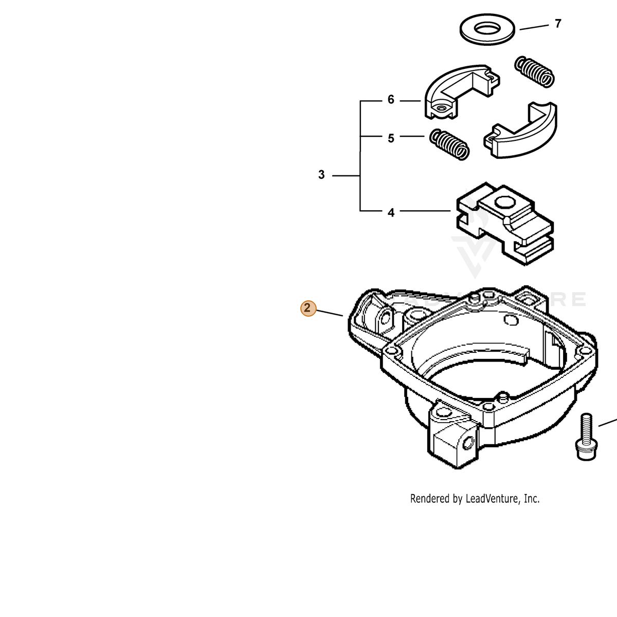 ECHO part A570000150 — IPL diagram snippet (6x zoom, amber highlight)