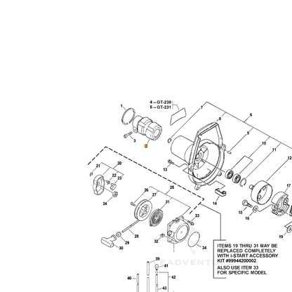 ECHO part A575000010 — IPL diagram snippet (6x zoom, amber highlight)