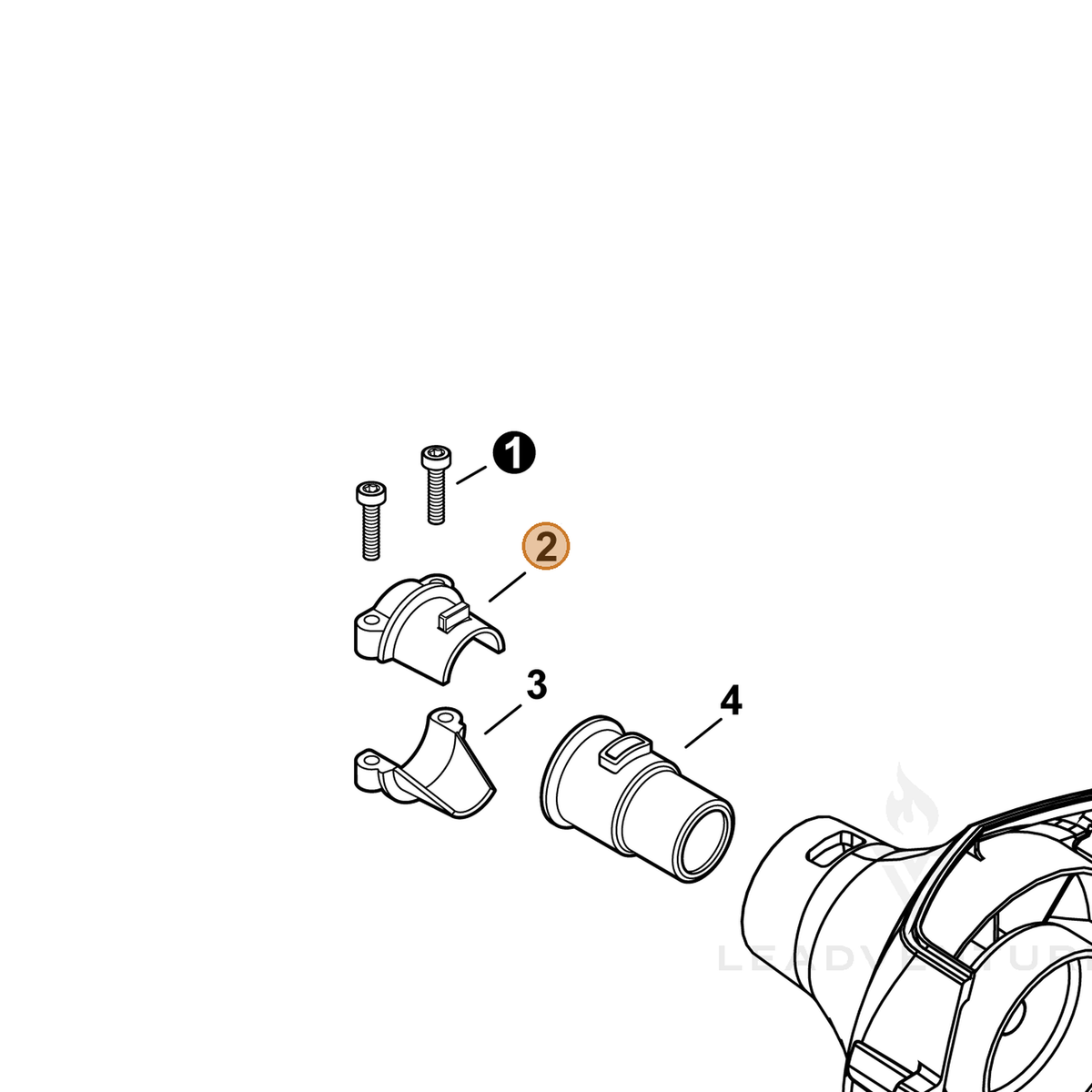 ECHO part A575000780 — IPL diagram snippet (6x zoom, amber highlight)