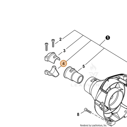ECHO part A575000820 — IPL diagram snippet (6x zoom, amber highlight)