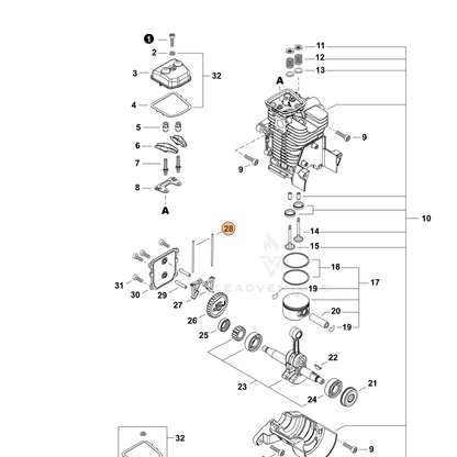 ECHO part A607000060 — IPL diagram snippet (6x zoom, amber highlight)